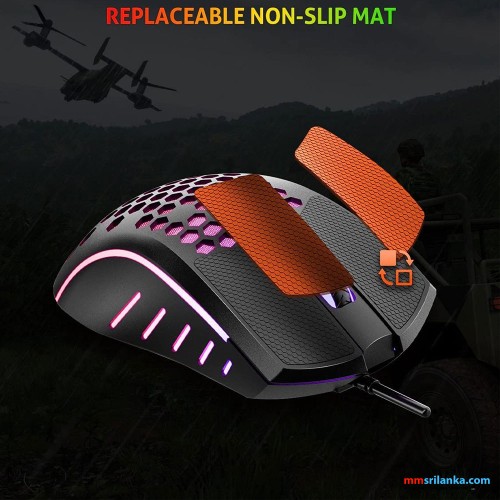 Meetion GM015 Lightweight Honeycomb RGB Gaming Mouse (6M)